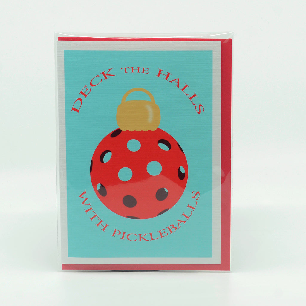Pickleball-Deck the Halls Notecard – Funky Flamingo Gift Shop