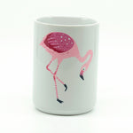 Pink Flamingo Artwork on 15 ounce ceramic coffee mug