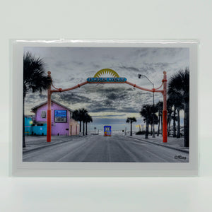 Flagler Avenue beach entrance in New Smyrna Beach  Florida 5"x7" greeting card