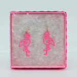 Pink Flamingo Cutout Earrings