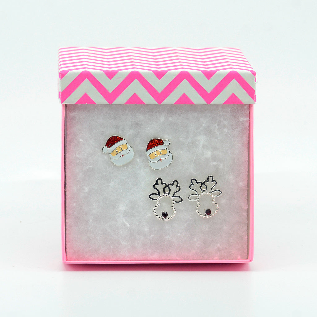 Santa and Reindeer Stud Earrings