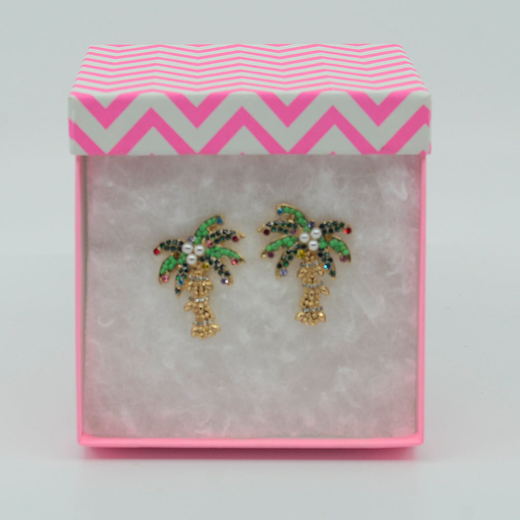 Palm Tree Christmas Earrings