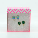 Pickleball Earrings-Stripe (Duo)