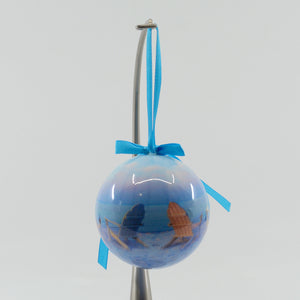 2 beach chairs on the beach ball ornament