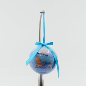 2 beach chairs on the beach ball ornament