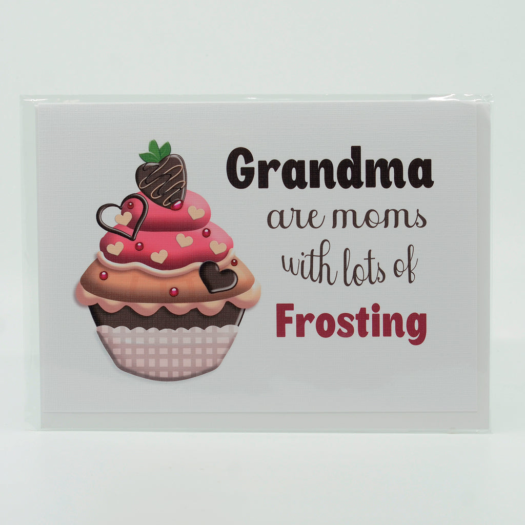 Grandma are moms with lots of Frosting 5"x7" linen greeting card