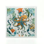 A beautiful Octopus Artwork on a square notecard
