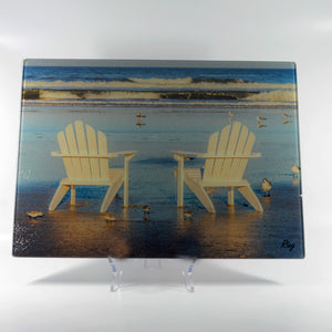 Adirondack Chairs Glass Cutting Board
