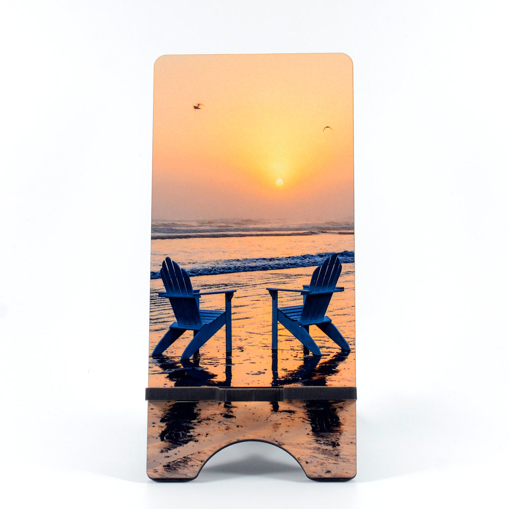 Adirondack Chairs photograph on a phone stand
