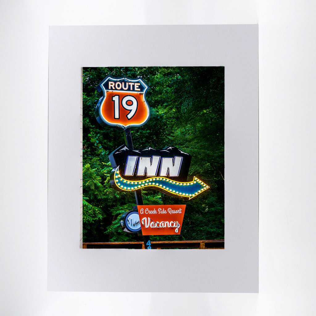 Route 19 Inn Sign Photograph in Maggie Valley North Carolina (11"x14" mat photograph)