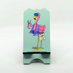 Flamingo at the Beach on a large phone stand with benelux top