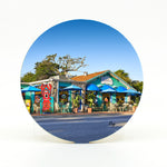 Cafe Heavenly Photograph in New Smyrna Beach 4" round rubber coaster