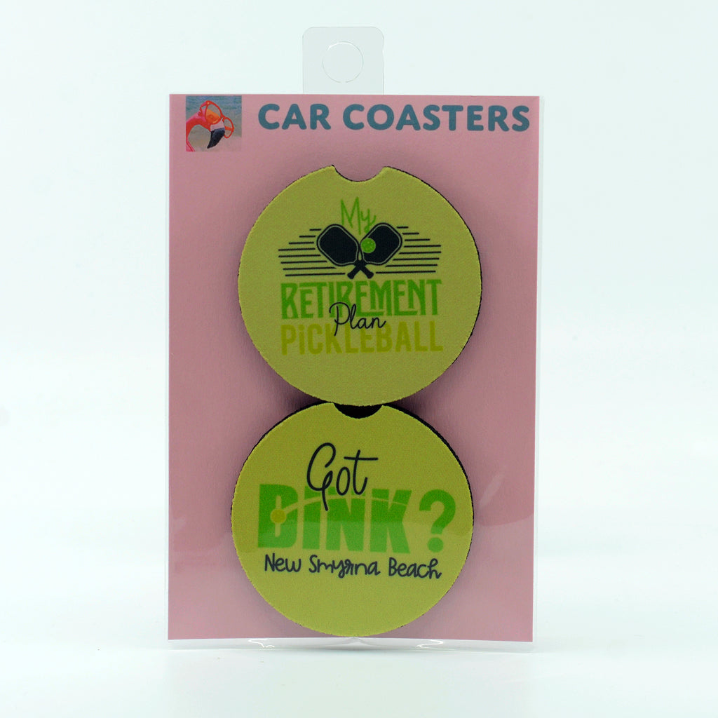 Pickleball Retirement rubber car coasters