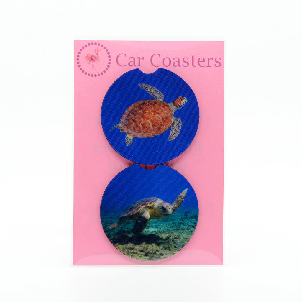 Sea Turtle Photograph on a rubber car coasters