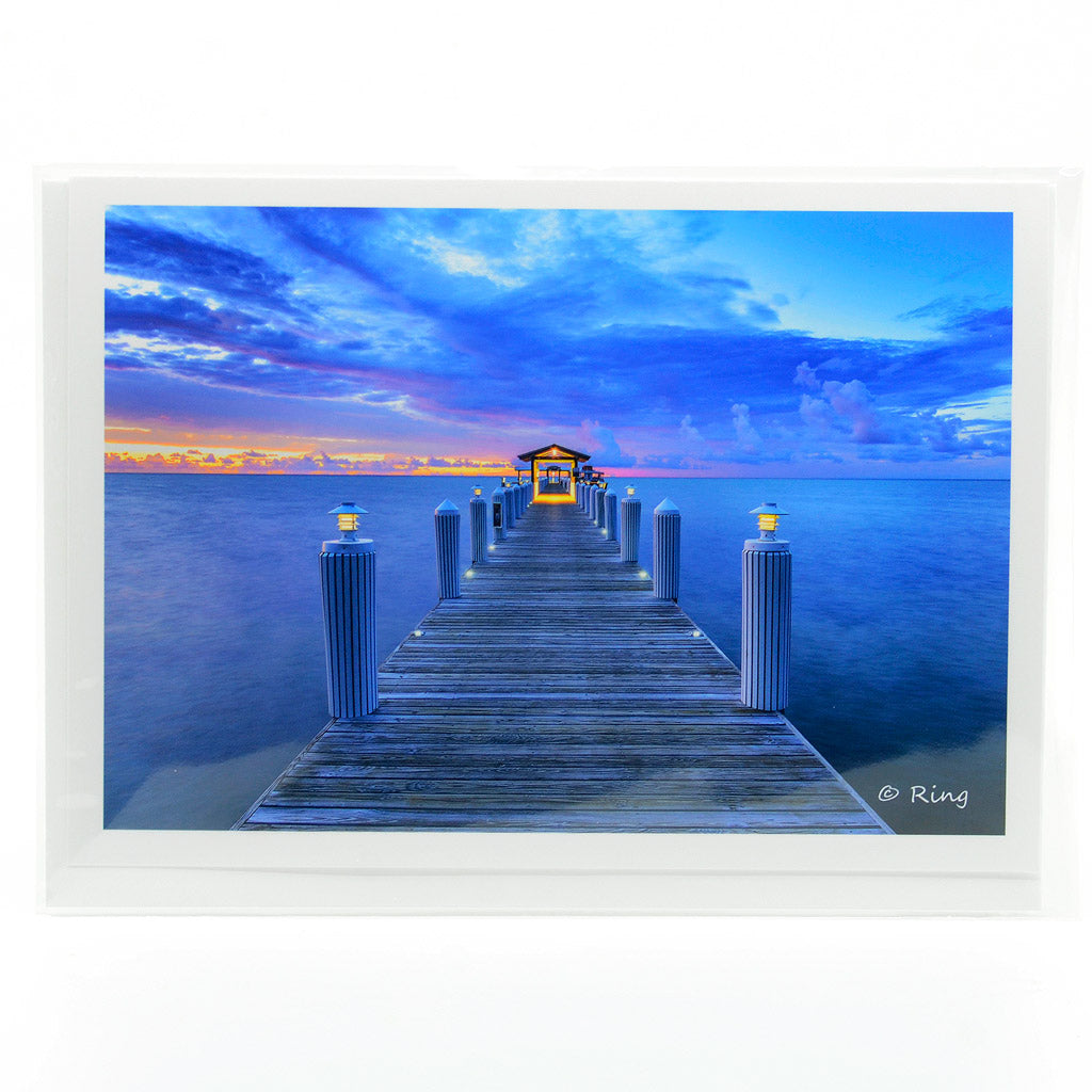 an image of the Cheeca Lodge Dock in Islamorada Florida on a greeting card