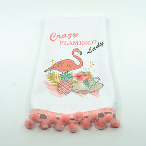 Kitchen Towel-Crazy Flamingo Lady