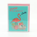 Crazy Flamingo Lady small notecard set of 5