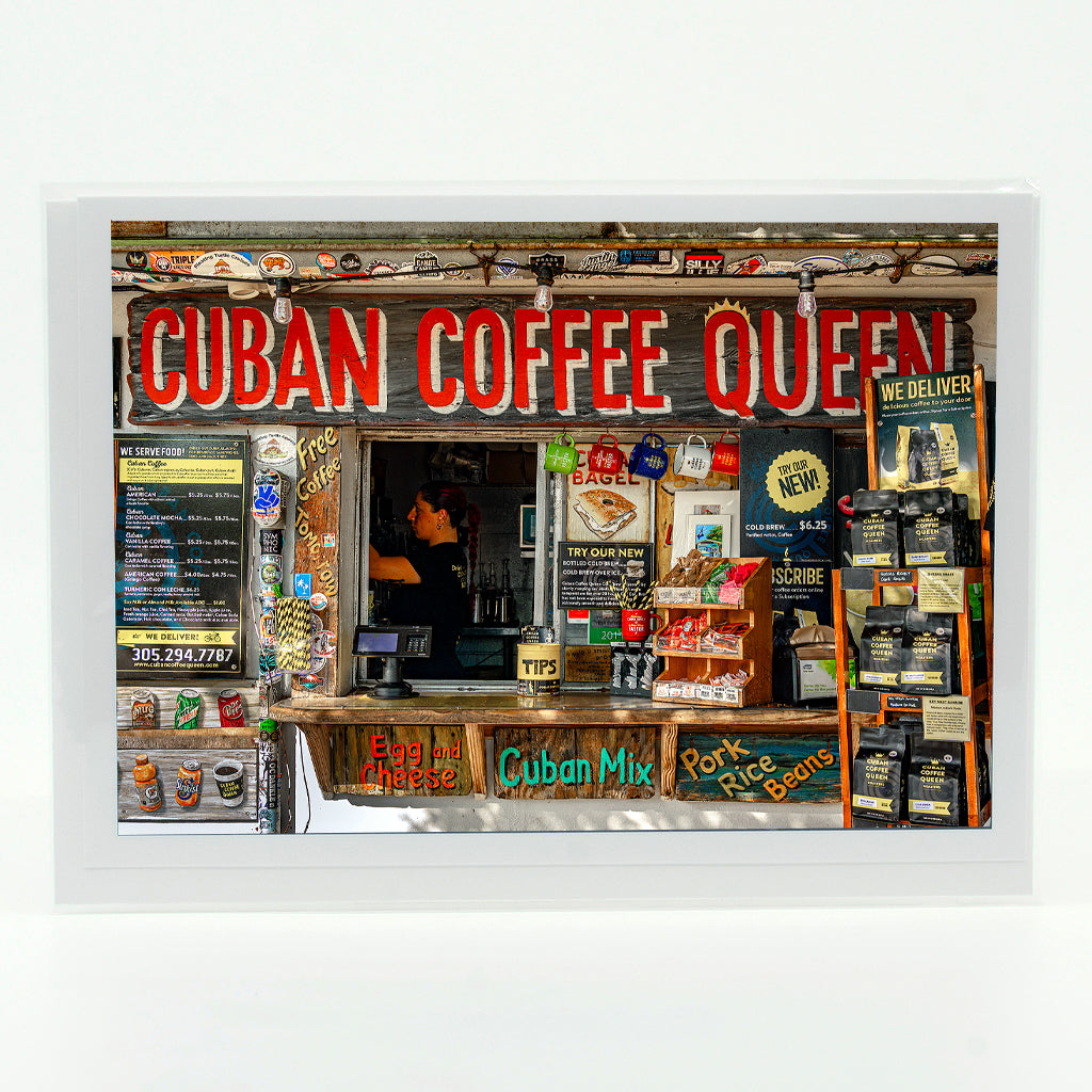 Cuban Coffee Queen photograph on a greeting card