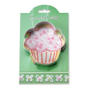 4" Frosted Cupcake Cookie Cutter attached to recipe card