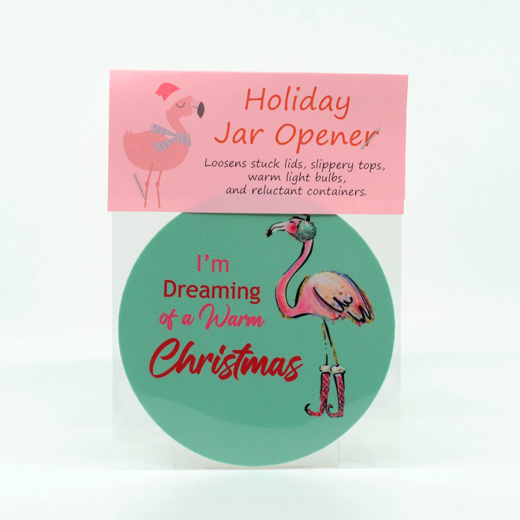 Flamingo-I'm Dreaming of a Warm Christmas 5" Rubber Jar Opener