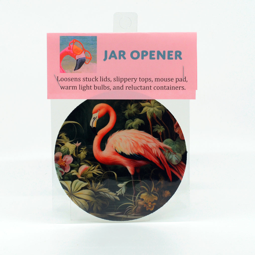 Flamingo Flower Garden round rubber jar opener