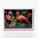 Flamingo Flower Garden greeting card