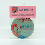 Flamingo Tropical Paradise round rubber jar opener