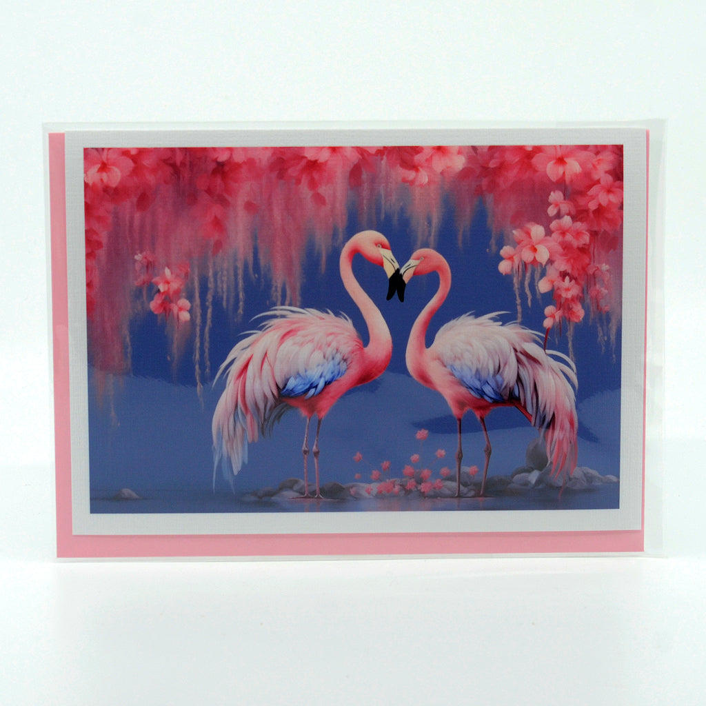 Flamingo Pink Flower greeting card