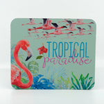 Flamingo Tropical Paradise on a rectangle rubber mouse pad
