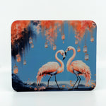 Flamingos Lantern on a rectangle rubber mouse pad