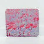 Flock of Flamingos on a rectangle rubber mouse pad