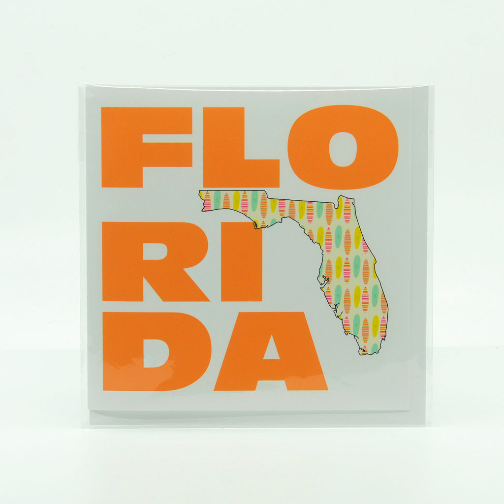 Florida graphics square greeting card