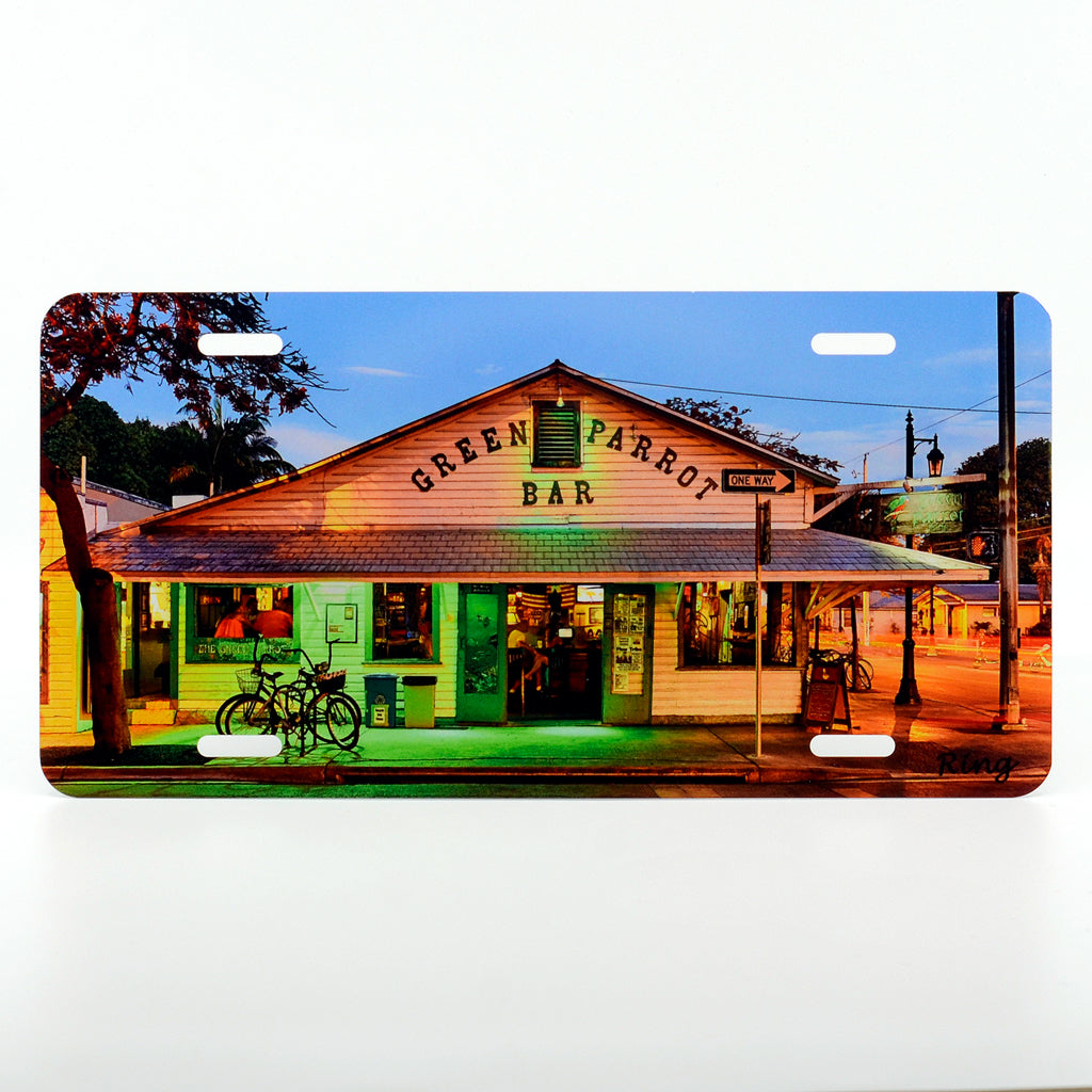 Green Parrot Bar in Key West image on a car license plate