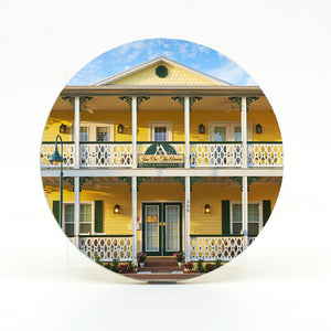 Inn on the Avenue (Bed & Breakfast) in New Smyrna Beach Florida Photograph on a Round Rubber Home Coaster