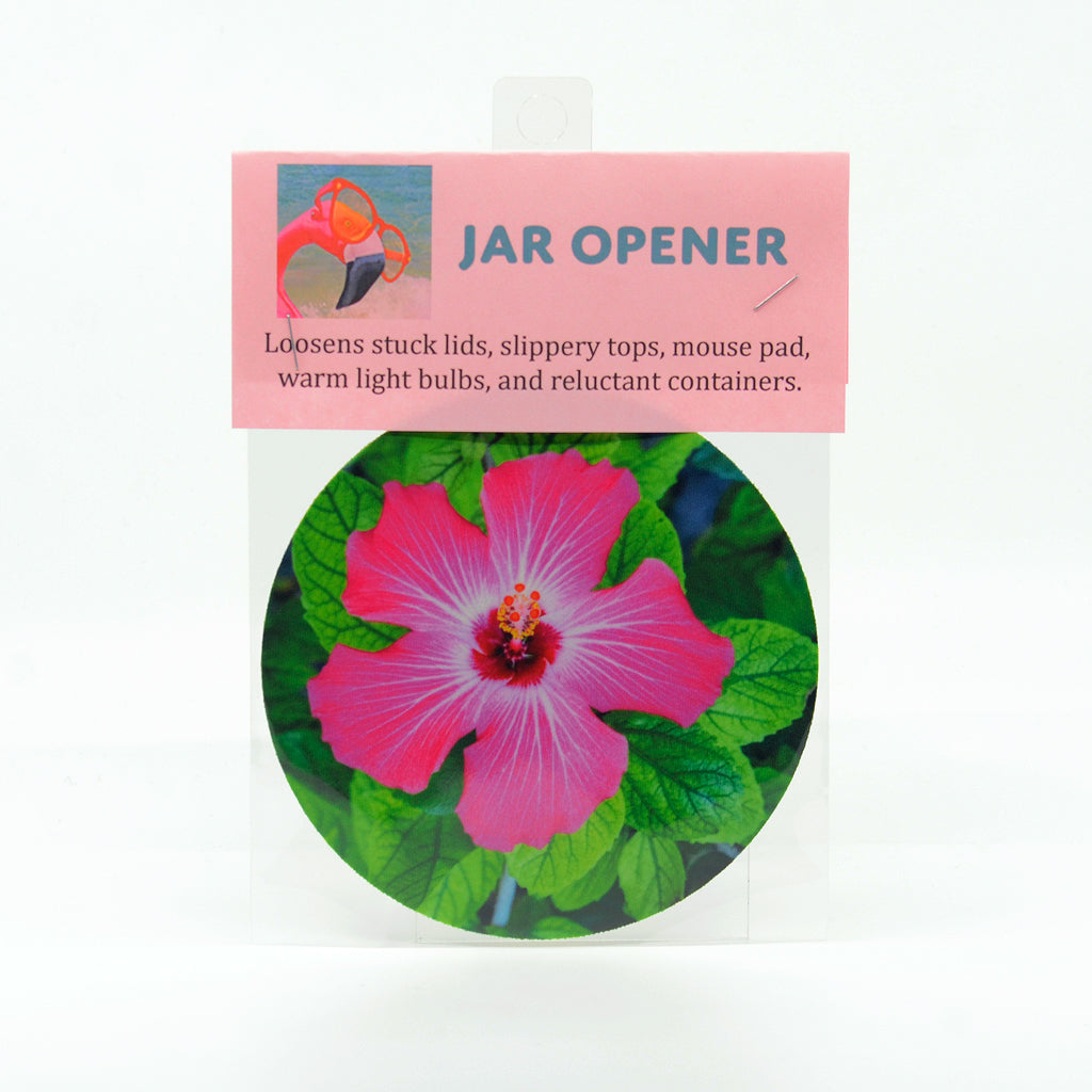 Hibiscus Flower round rubber jar opener