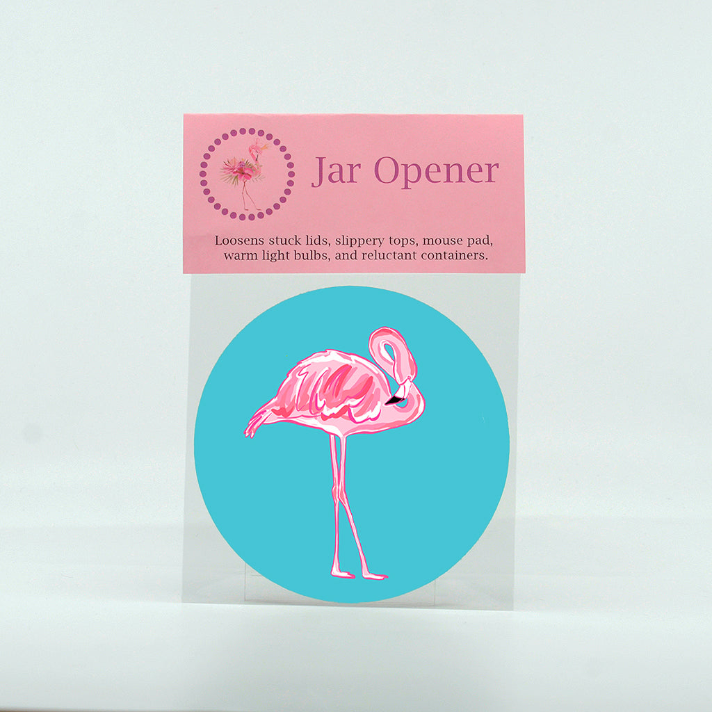 Pink Flamingo Round Rubber jar Opener