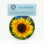 Sunflower photograph on a 5" rubber jar opener