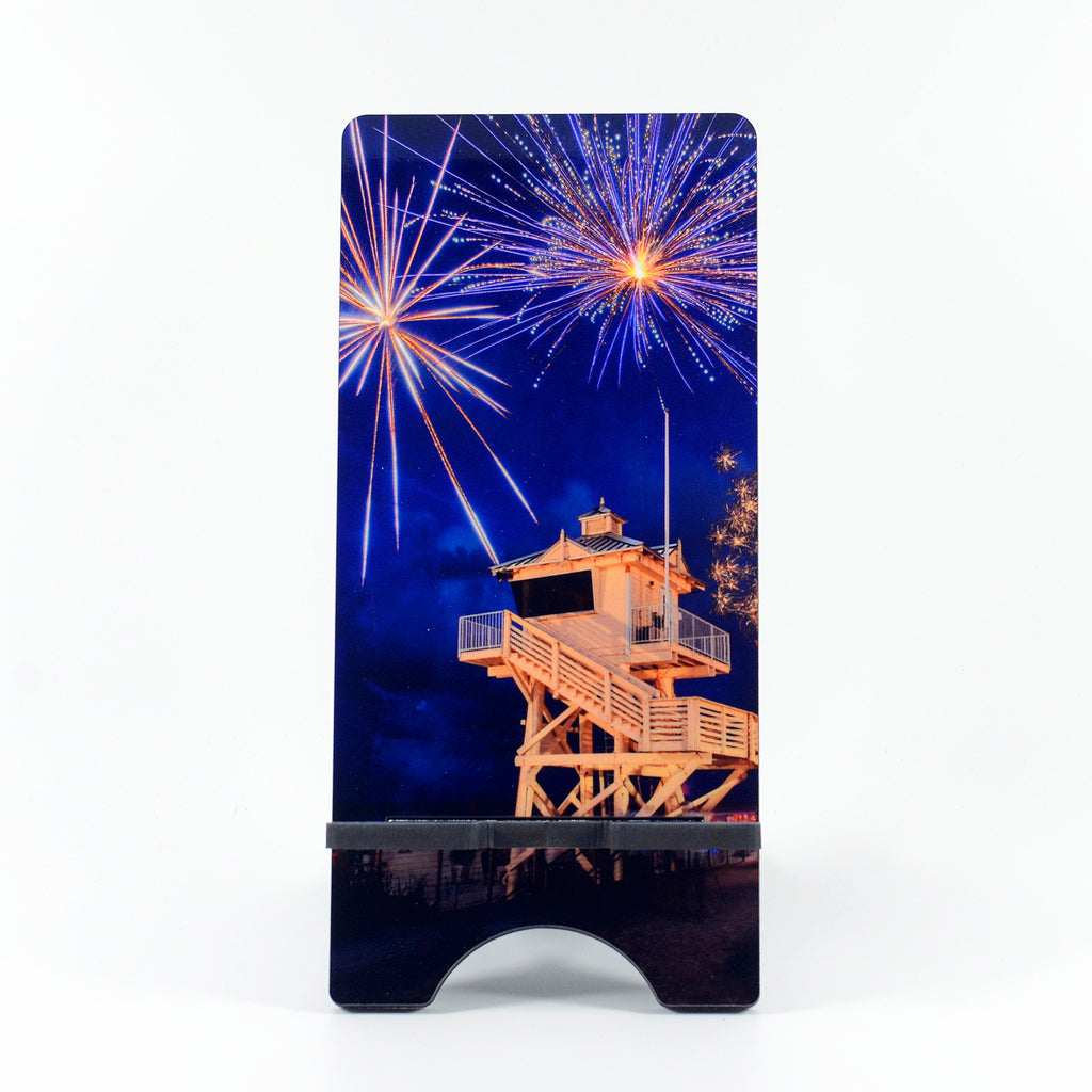 July 4th Life Guard photograph on  a phone stand