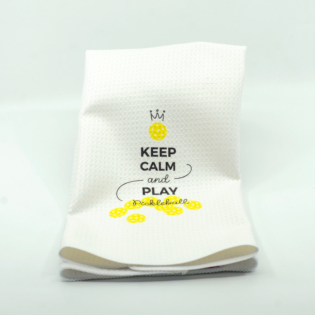 Keep Calm and Play Pickleball Waffle Towel