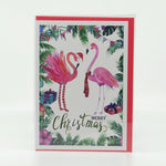 Tropical Flamingo Christmas 5" x 7" greeting card