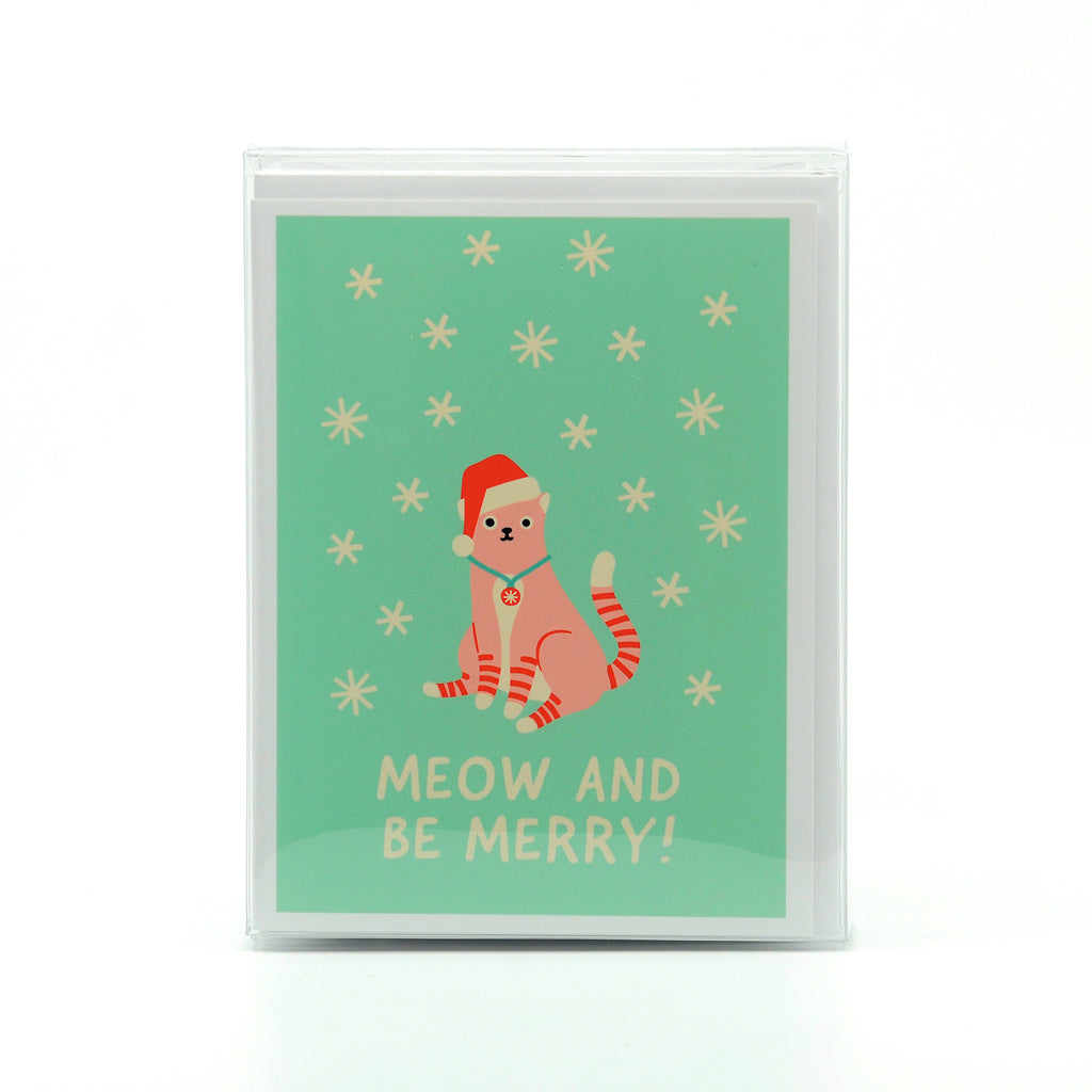 Meow and Be Merry Christmas Small Greeting Card Box