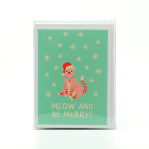 Meow and Be Merry Christmas Small Greeting Card Box