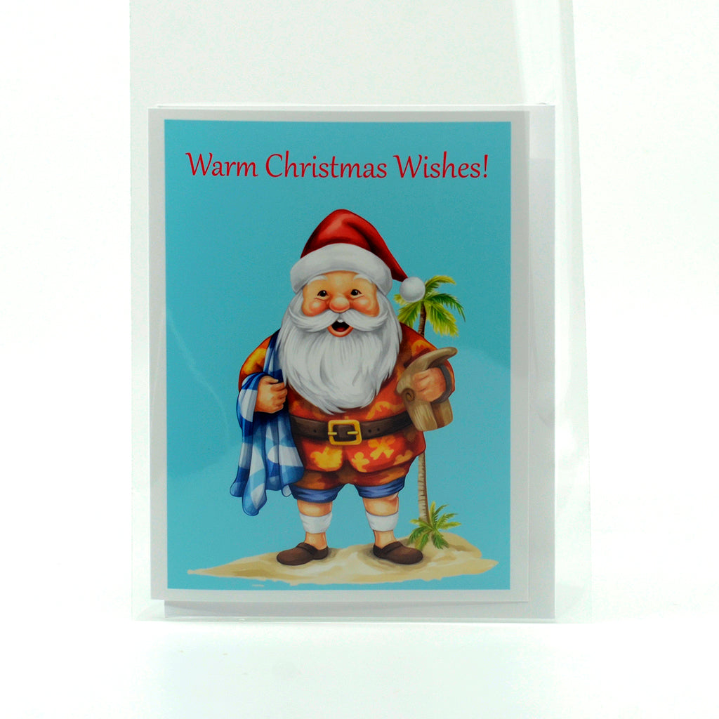 Warm Christmas Wishes-Santa Claus Christmas Greeting Card