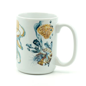 Octopus Artwork 15 ounce ceramic coffee mug