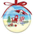 Ball Ornament with 2 festive chairs on the beach