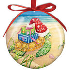 Ball Ornament with a Sea Turtle on the beach