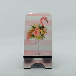 Flamingo Pink Stripe graphics on a phone stand