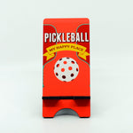 Pickleball My Happy Place graphics on a phone stand