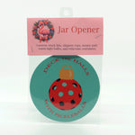 Pickleball-Deck the Halls graphics on a round rubber jar opener