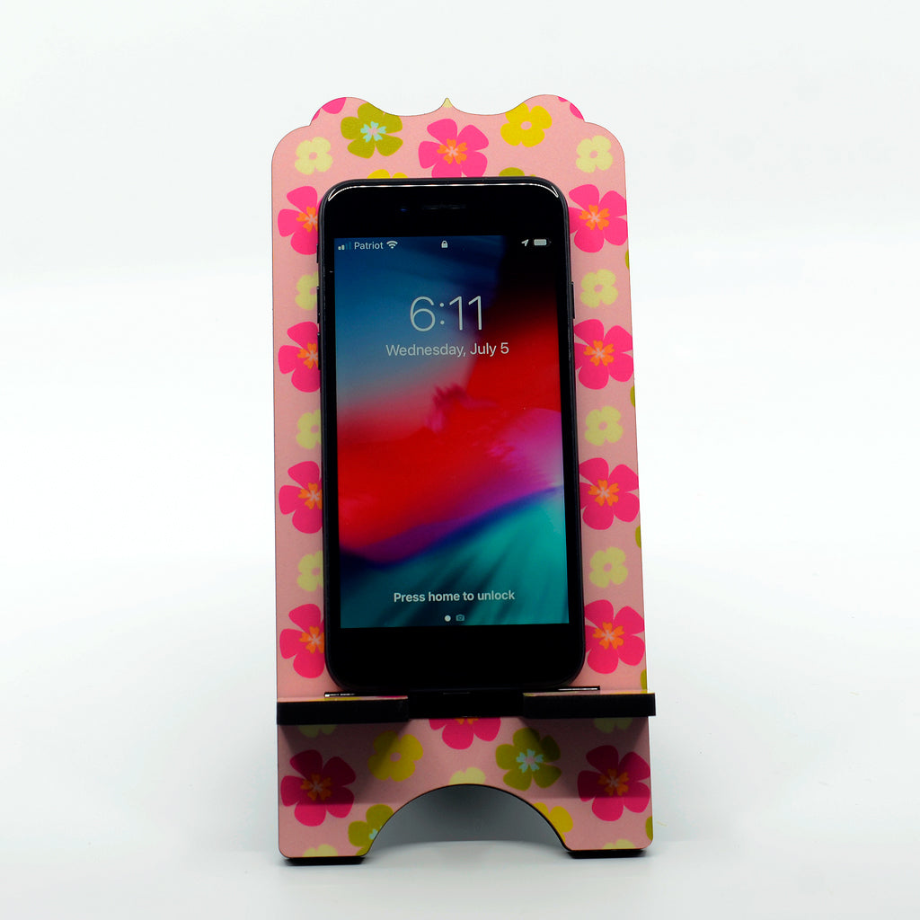 Pink Flowers on a large phone stand with benelux top